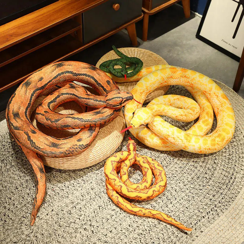 Artificial Python Plush Toy Long Snake Yellow Orange Green Python Plush Toy Decorate The House Holiday Decorations