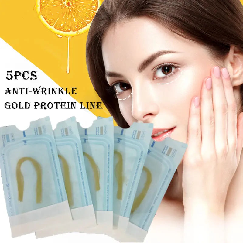 5Bags/60Pcs Absorbable Anti-wrinkle Face Filler Women Beauty Care Skin Collagen Based Protein Thread Gold Protein Line Skin Care