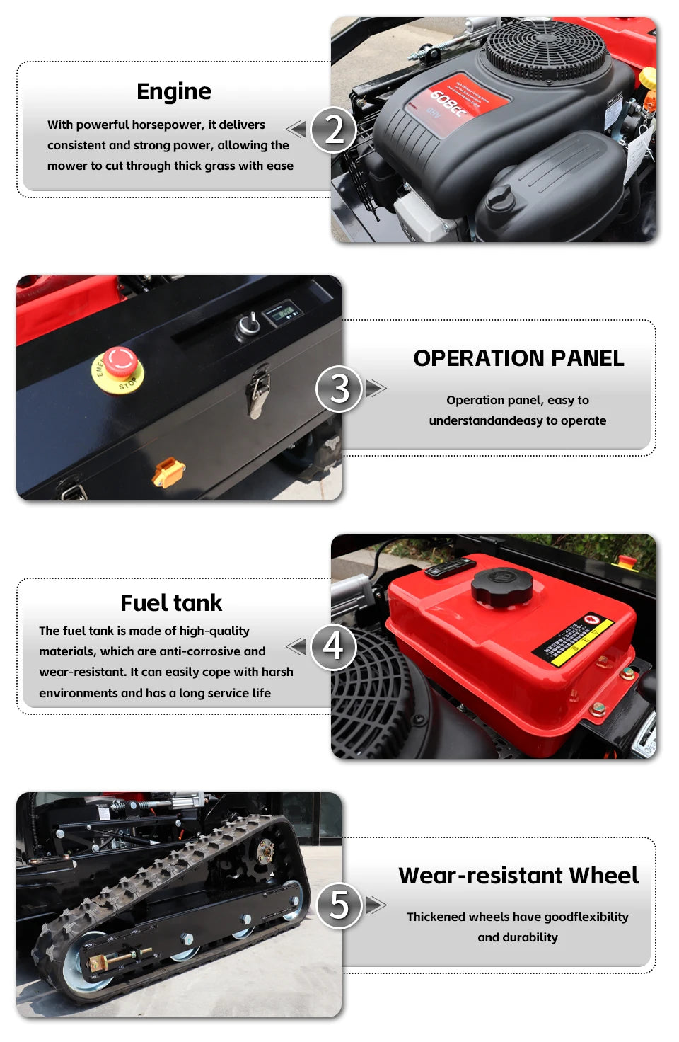 4000㎡/H High-efficiency intelligent remote control lawn mower is easy to operate and can easily cope with complex terrain