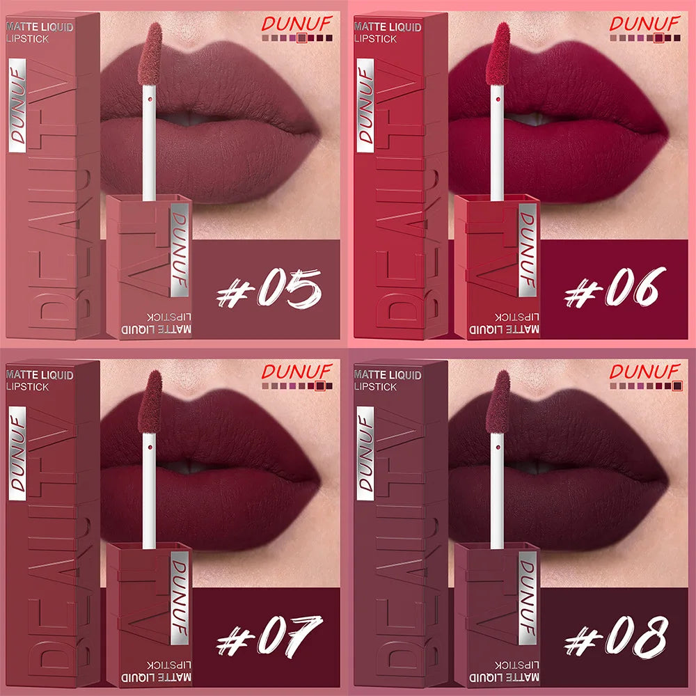 Velvet Matte Lipstick Set 8Pcs Waterproof Long Wearing Moisturizing Lip Glaze Non Transfer Smudge Proof Lip Color