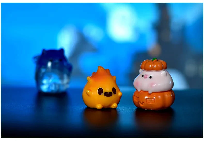Mini Halloween Figurines Miniature Cute Halloween Ghost Pumpkin Fairy Miniatures Figurines Home Decoration DIY Resin Craft