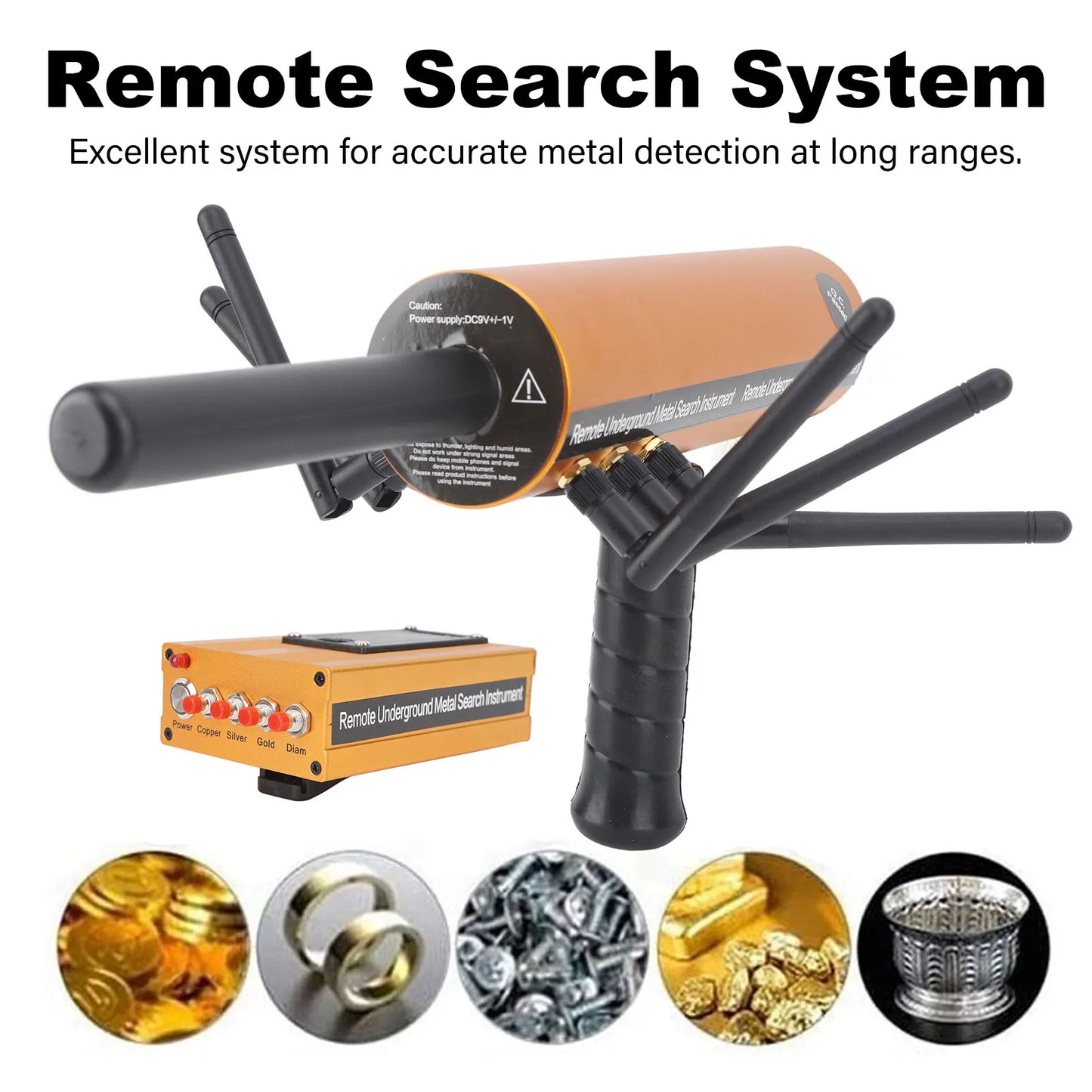 AKS Metal Detector Metal Pinpointer 30m Depth 1200m Range 6 Antenna AKS Accurate Finding Gold Detector