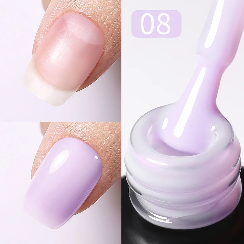 BORN PRETTY 15ml Milky Pink Rubber Base Gel Nail Polish Glitter Semi-Permanent Varnish Soak Off Self Leveling UV LED Polish