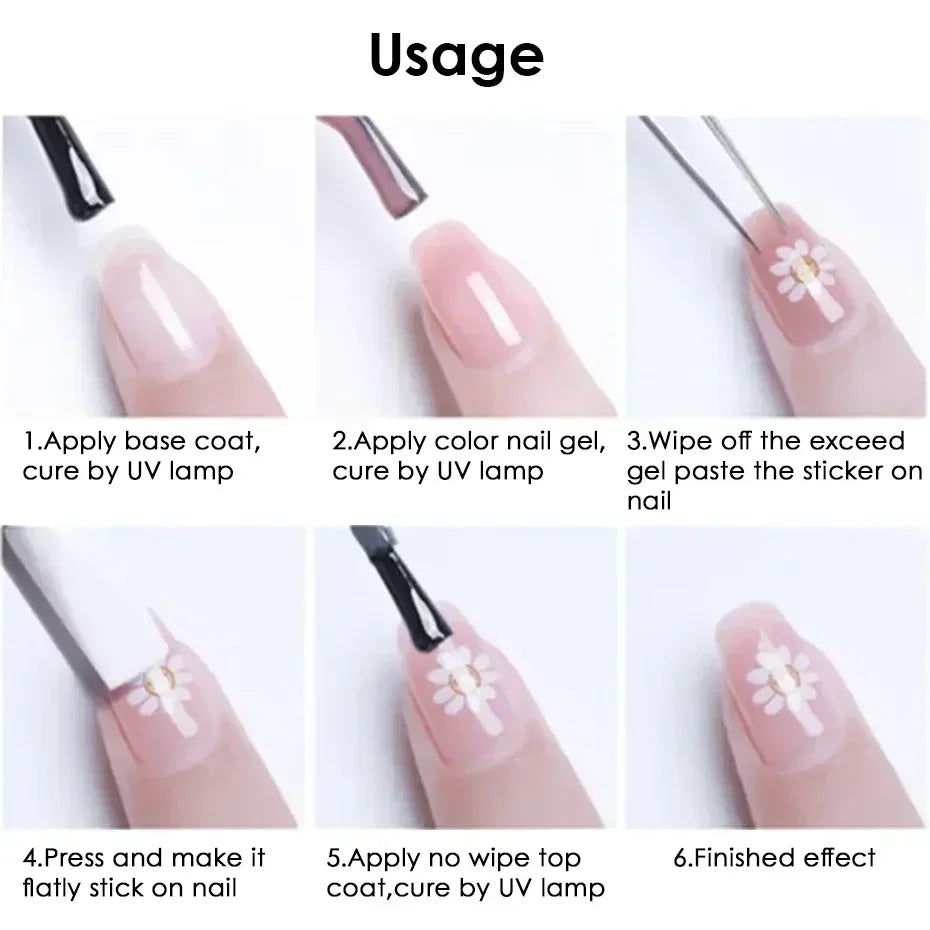 2pcs Christmas Nail Art Stickers Glitter Gold Silver Snowflake Xmas Tree Gingerbread DIY Nail Decoration Winter Manicure Decals