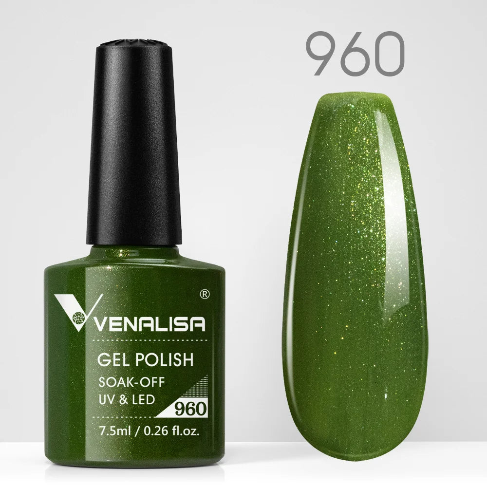 VENALISA Nail Gel Polish Semi Permanent Gellack Nail Art Salon TPO Free Glitter 7.5ml Soak off Organic UV LED Nail Gel Varnish