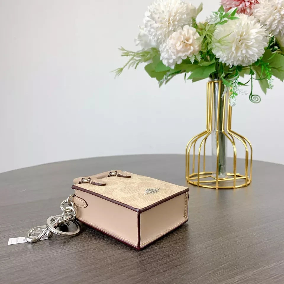 North/South Mini Tote Bag Charm Keychain for Women Charms for Handbags Cute Bag Mini Pendant For Coach Bags Purse Accessories