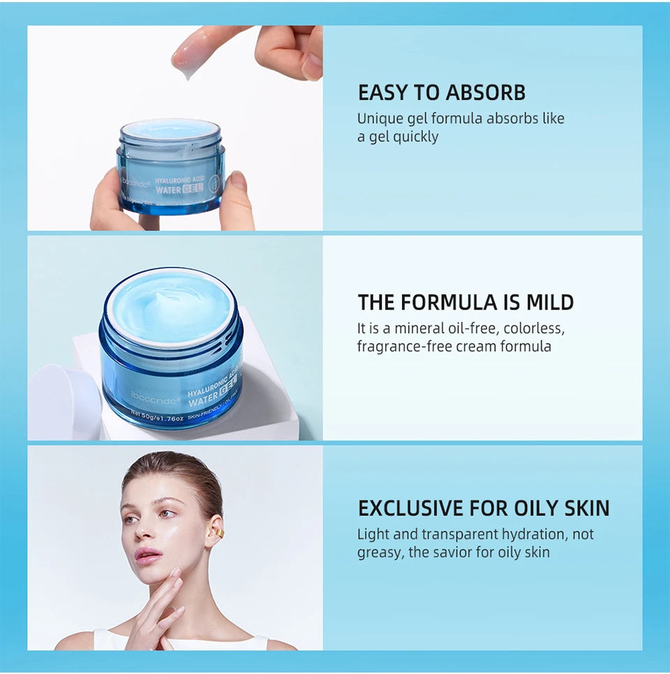 Hydro Boost Face Moisturizer with Hyaluronic Acid for Dry Skin Oil-Free and Non-Comedogenic Water Gel Face Lotion