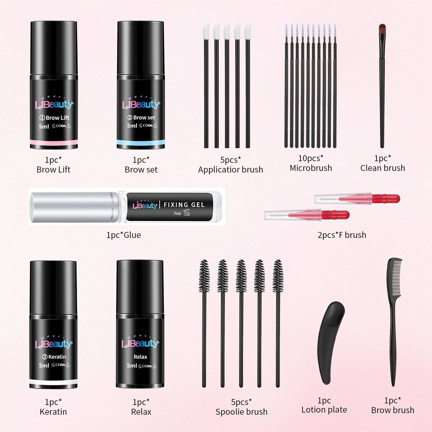 Libeauty Eyebrow Lamination Kit Eyebrow Lift Kit Lasting 8 Weeks With Brush For Fuller Feathered Eyebrows Professional Home Use