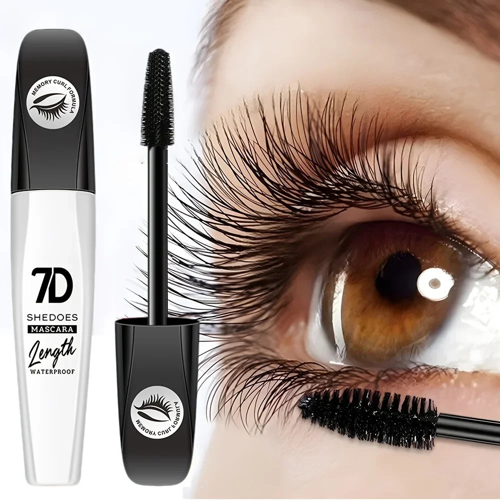 1/2/3PCS 7D Fiber Mascara Ultra Lengthening & Thickening Mascara Brush False Eyelash Effect Waterproof Mascara Black Fiber Masca