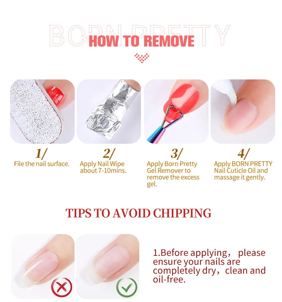 BORN PRETTY 15ml Milky Pink Rubber Base Gel Nail Polish Glitter Semi-Permanent Varnish Soak Off Self Leveling UV LED Polish