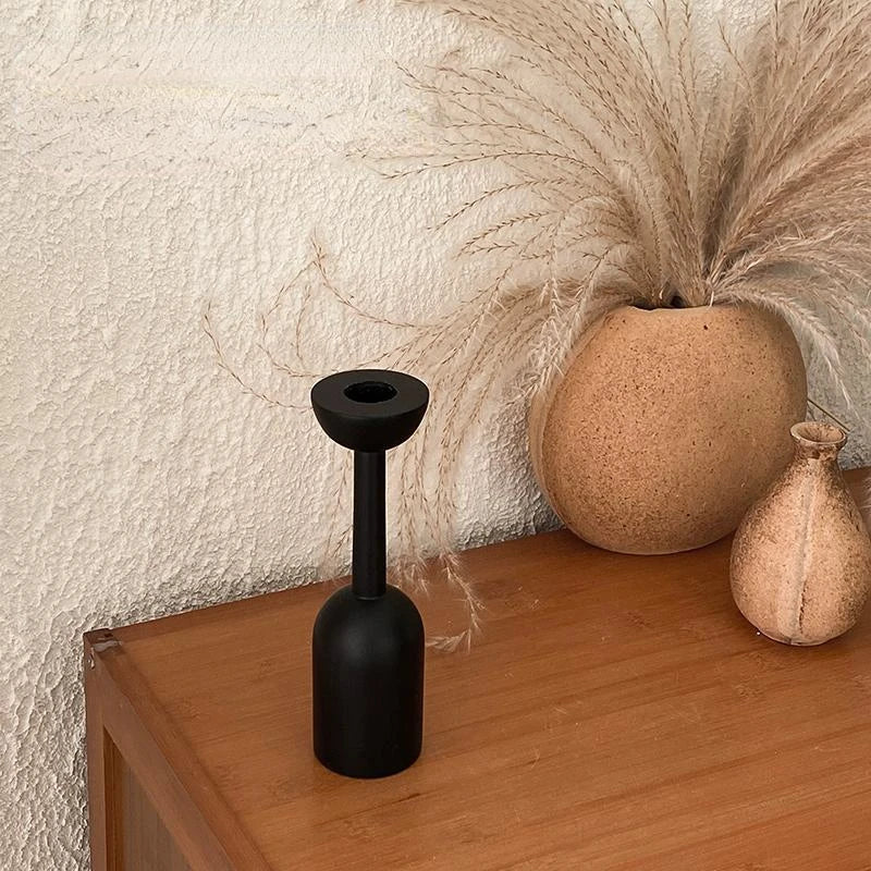 Black Wooden Candlestick Decorations