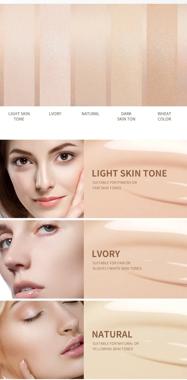 Matte Foundation Cream Stick Waterproof Lasting Oil-control Cover Acne Base Smooth Makeup Moisturize Brighten Concealer Lip Base