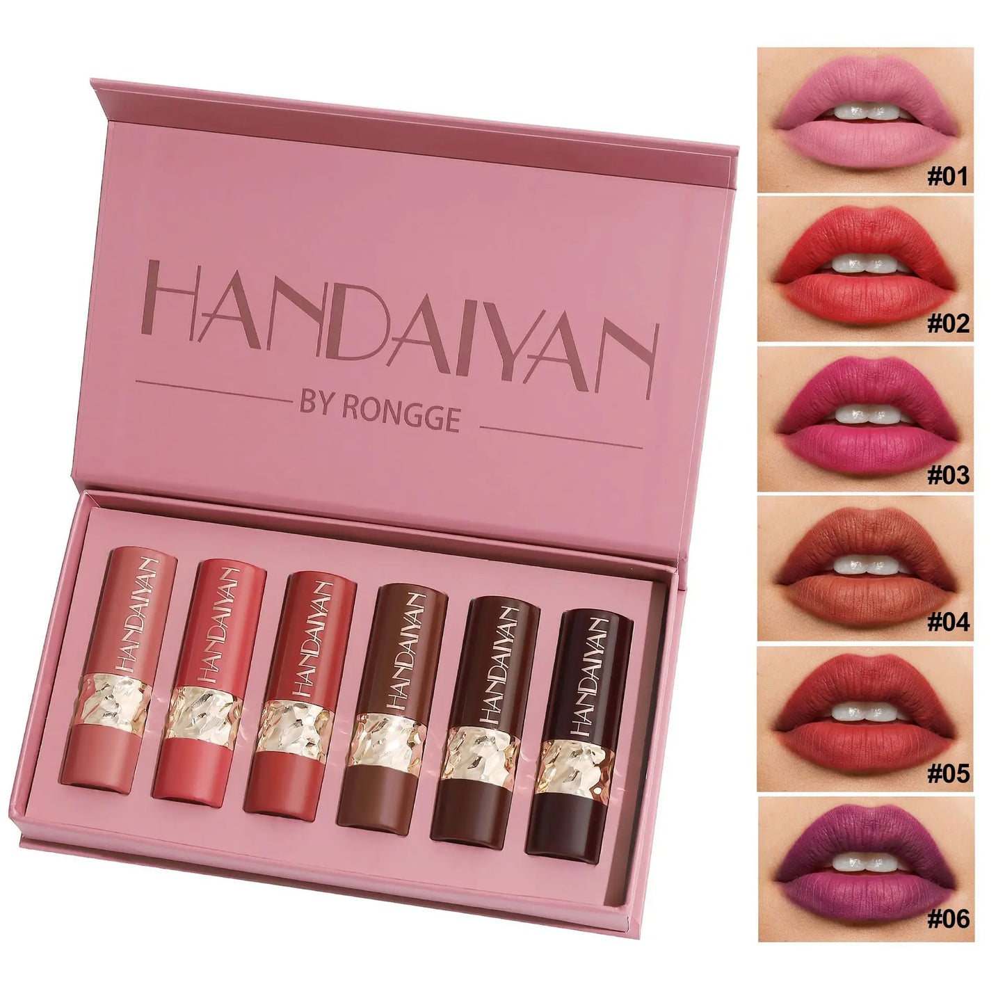 6PCS Velvet Matte Lipstick Set Highly Pigmented Long Lasting Non Drying Silky Smooth Lip Makeup Gift Box For Women
