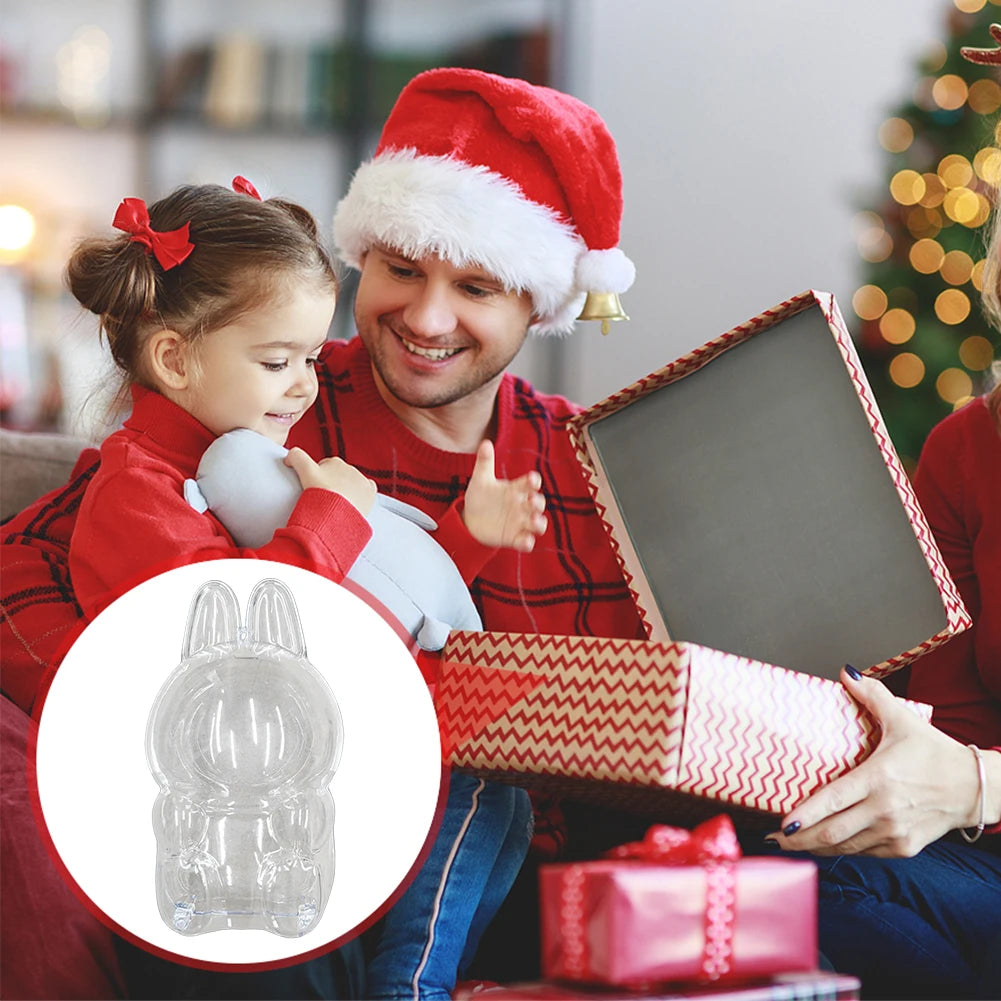 Protective Case for Labubu Have a Seat Transparent Protective Cover for Labubu Doll Plastic Clear Display Box Easy Installation