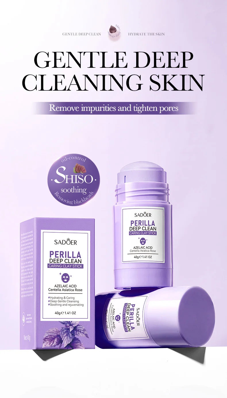 SADOER Green Tea Rose Face Masks Stick Clay Mask Shrink Pores Deep Blackhead Remover Facial Cleansing Moisturizing Facial Masks