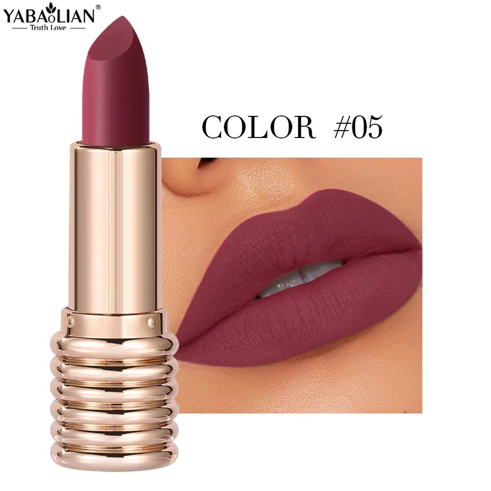 Threaded Long-lasting Matte Lipstick With Smudge-Proof Formula Velvet Lips Sauce Color Liner Pencil For Women's Makeup Cosmetic