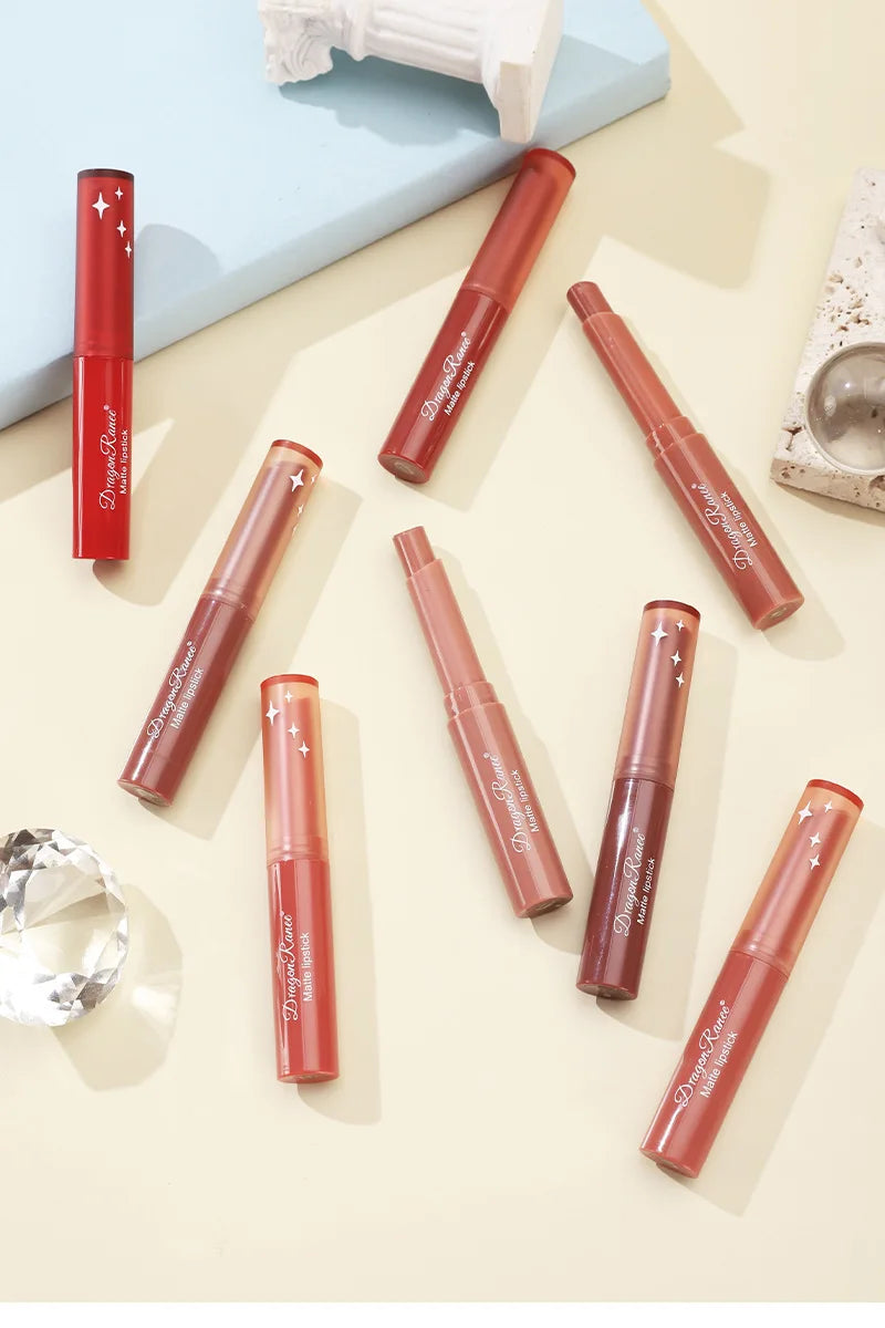 Nude Matte Lipstick Waterproof Nude Pink Lip Sticks Not Fading Sexy Red Velvet Lipsticks for Women Make Up Lasting Lip Cosmetics