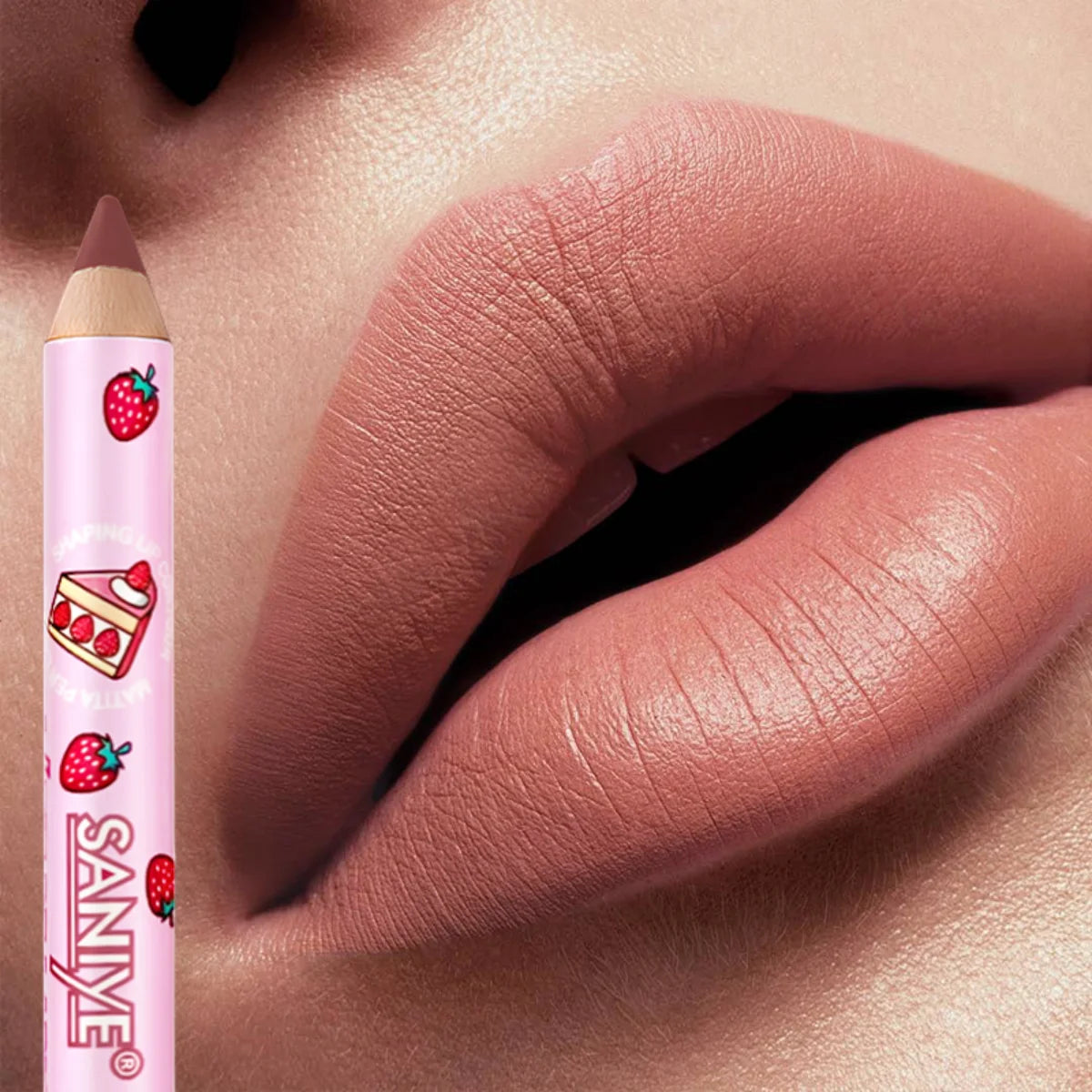 1pc Matte Lipstick & Liner Pen, Waterproof, Long-Lasting, Non-Stick, Berry Shades for All Skin Types, Makeup Pencils for Women