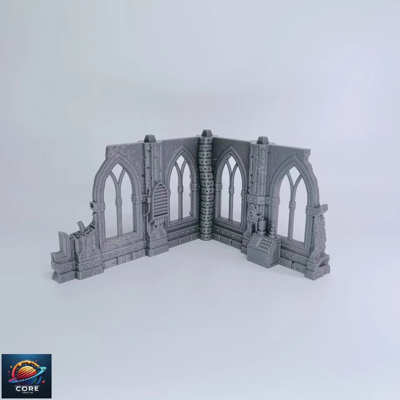 Gothic Sci-Fi Wargame 3D Printed Ruined Building Model Hammer 40K Magic Realms Vintage Fsy Architectural Structure