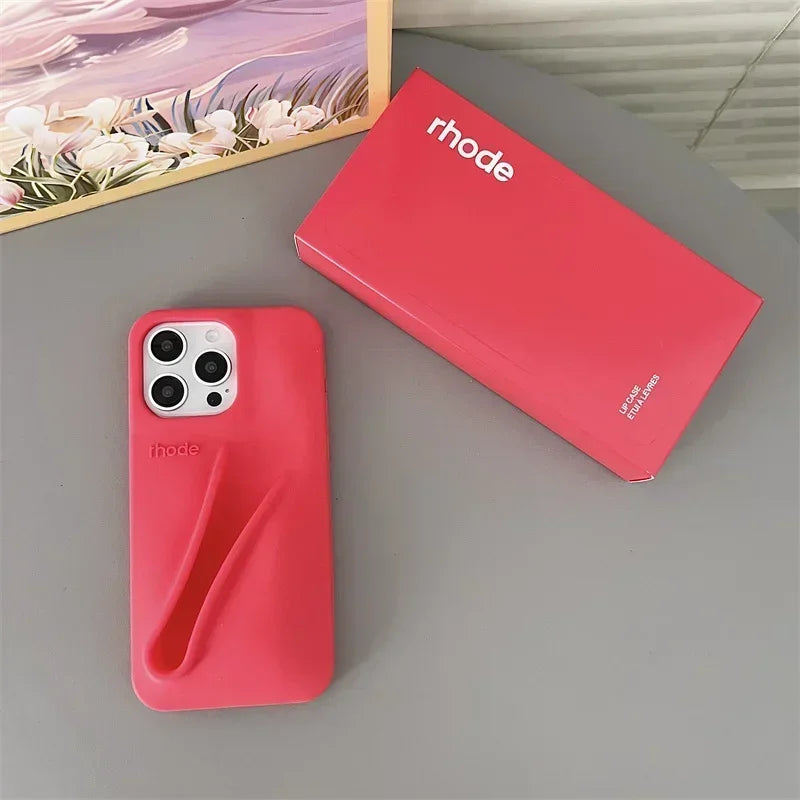 Hot Lemontini Phone Case for IPhone 11 12 13 14 15 16 17 Pro Max Plus 17 Air Lip Gloss Holder Silicone Matte Lipstick with Box