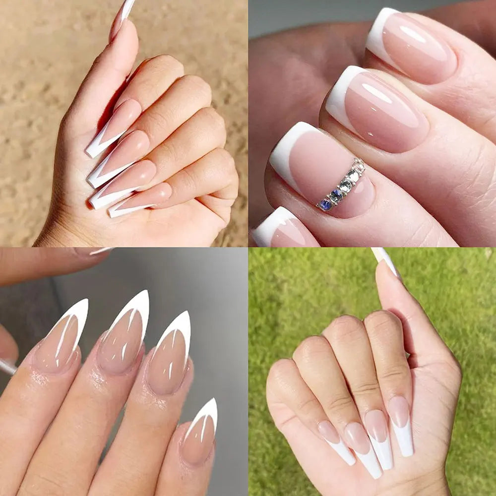 3D Airbrush Stencils Nail Stickers for French Tips Self-adhesive Wavy Lines Strips Nail Decals French Tips Guide Tool Nail Decor