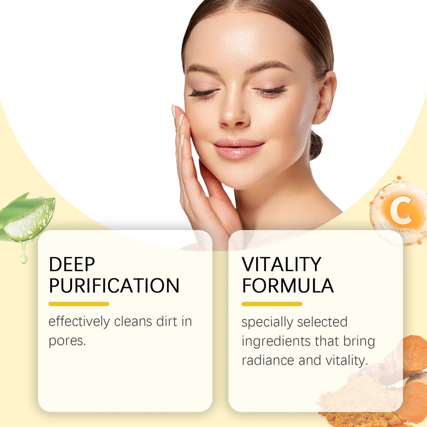 Turmeric Vitamin C Clay Mask Deep Cleansing Dull Skin Brighten Refining Pores Oil Control Dark Spot Remover Face Masks Skincare