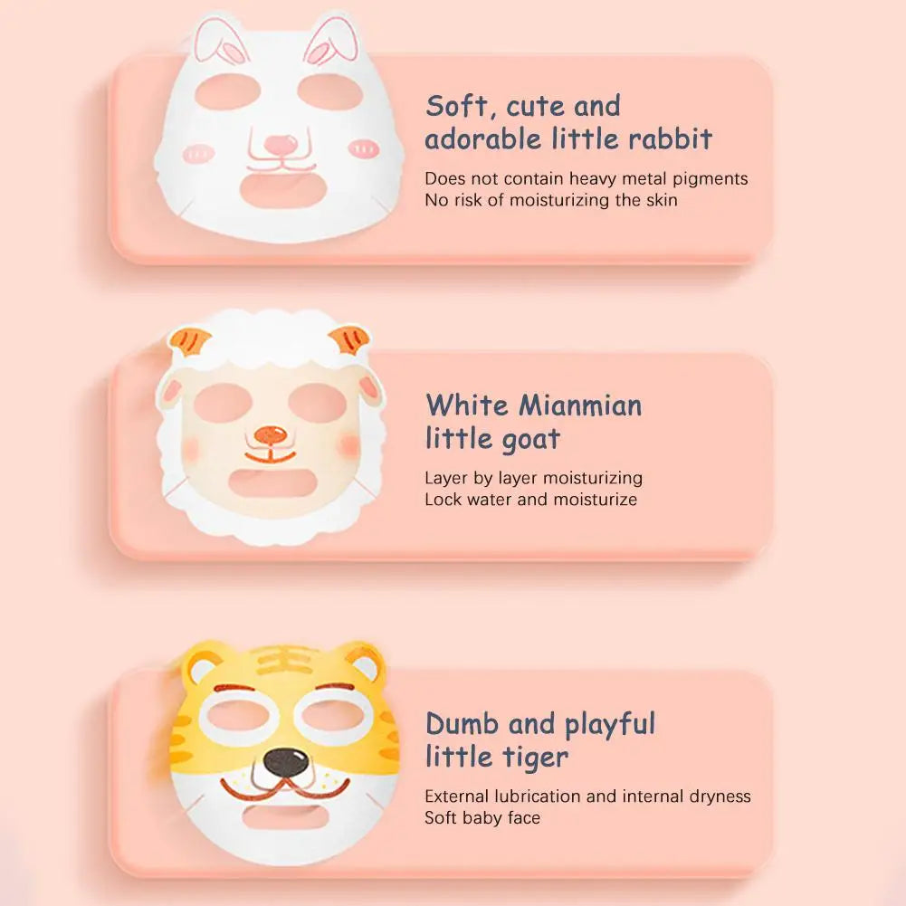 Cute Animal Cartoon Sheet Masks Childrens Spa Facial Masks Nourish For All Skin Types Gentle Moisturizing Brighten Mask Skincare