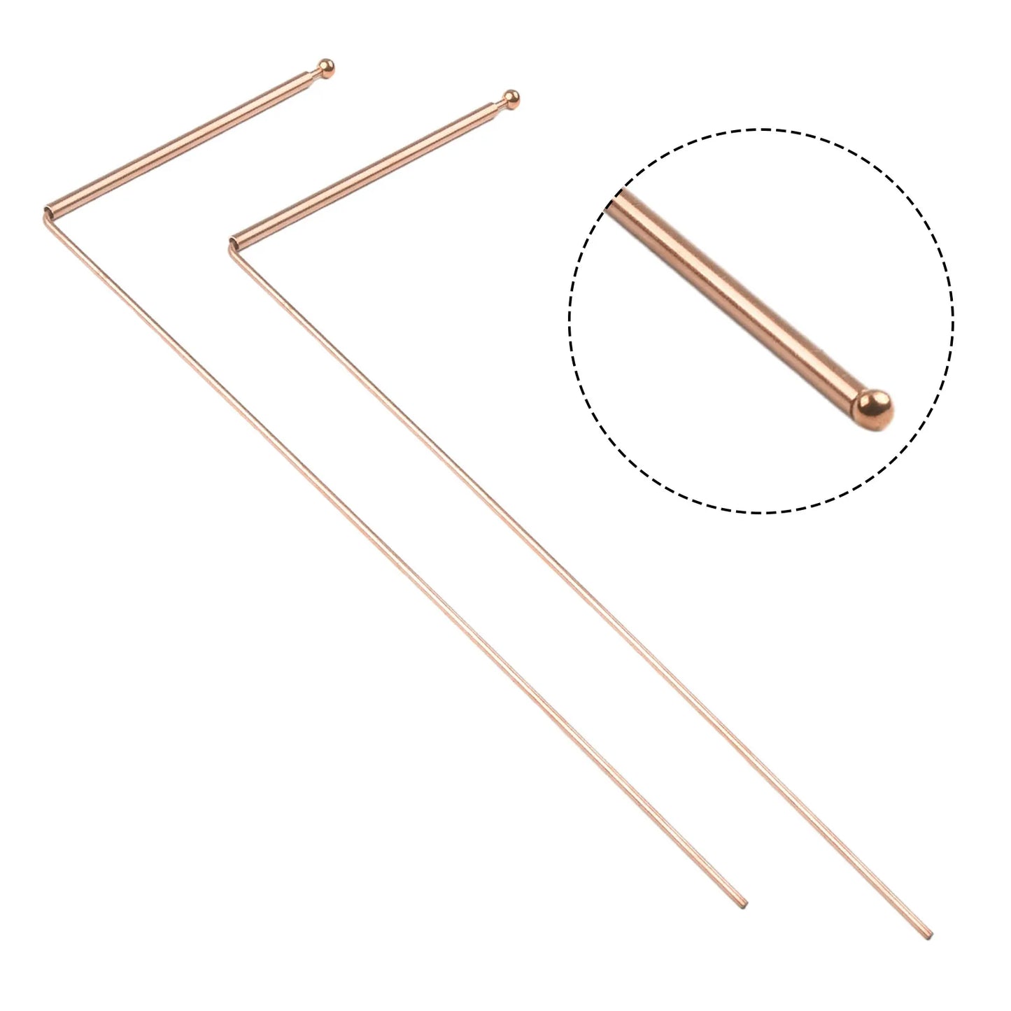 2Pcs 99.9% Copper Divining Dowsing Rods Metal Detector For Water Treasure Finding Tools Copper Probing Rod 13.86X6.93X0.71Inches