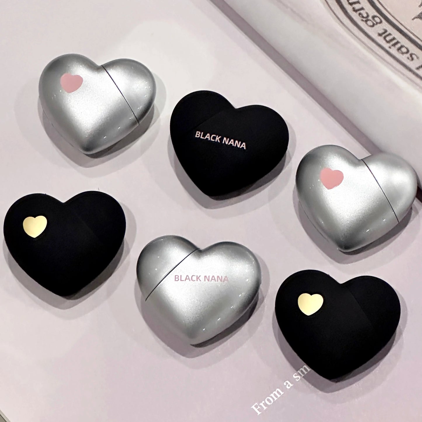 Black Silver Heart Lipstick Velvet Matte Lip Mud Clay Lip Gloss Liquid Lip Tint Cream Pigment Long Lasting Silky Lips Cosmetics
