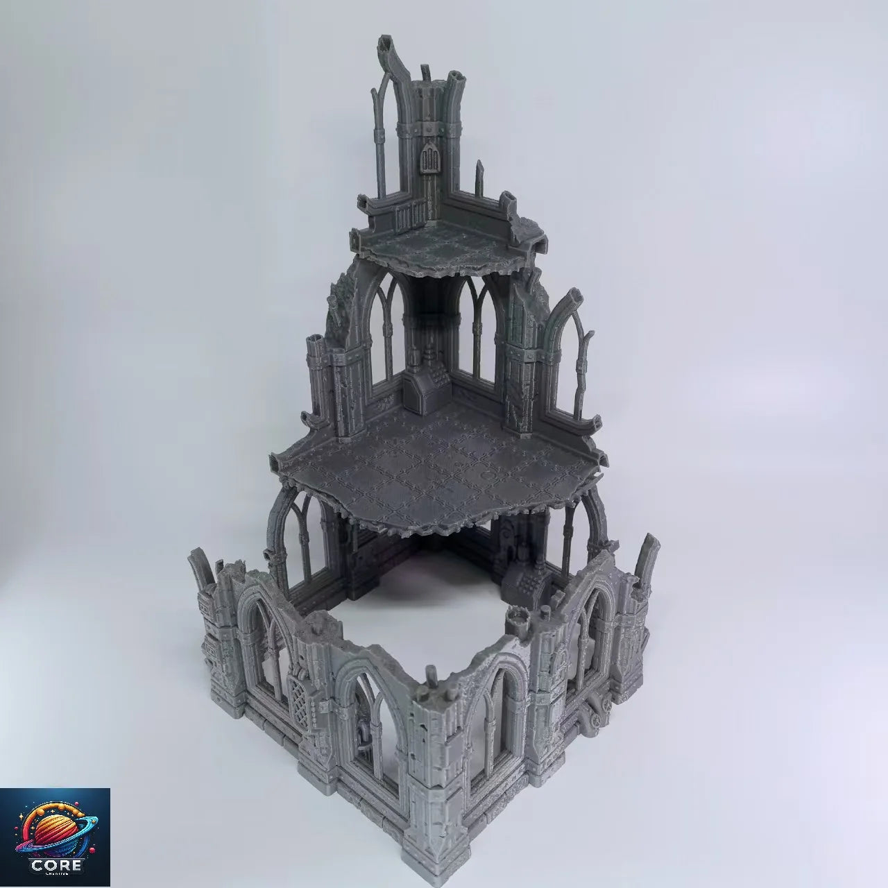 Gothic Sci-Fi Wargame 3D Printed Ruined Building Model Hammer 40K Magic Realms Vintage Fsy Architectural Structure