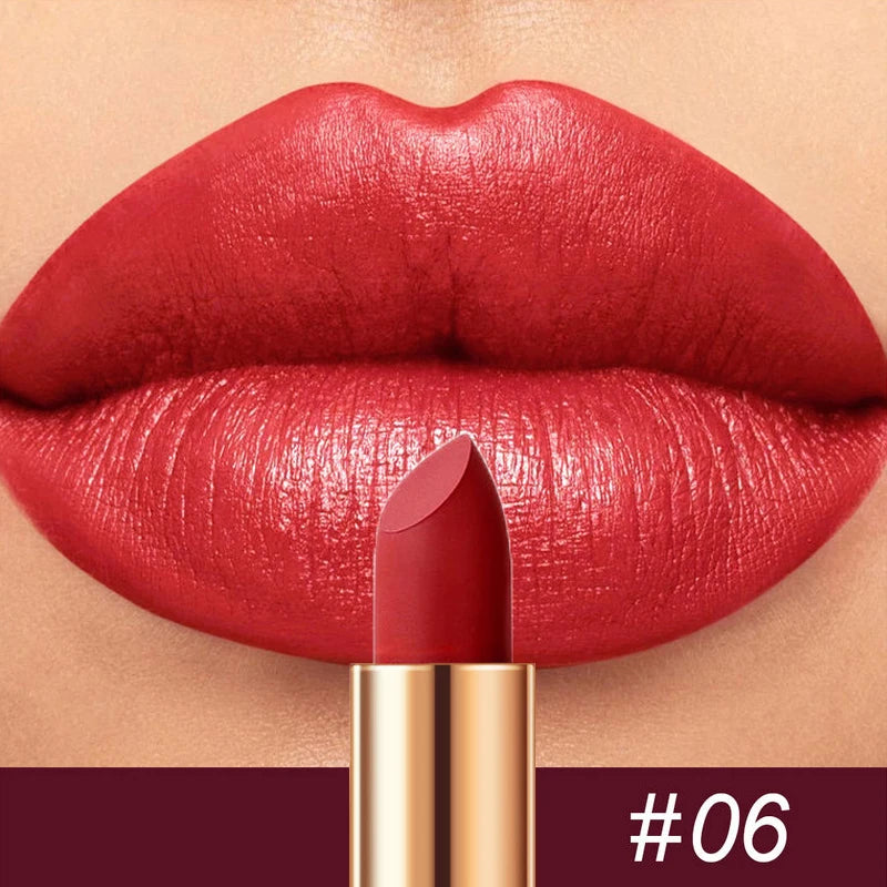 8-Colors Matte Lipstick Sexy Red Waterproof Lip Stick Long Lasting Smudge-free Classic Highly Pigmented Velvet Lip Tint Makeup