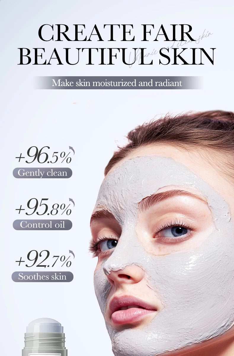 SADOER Green Tea Rose Face Masks Stick Clay Mask Shrink Pores Deep Blackhead Remover Facial Cleansing Moisturizing Facial Masks