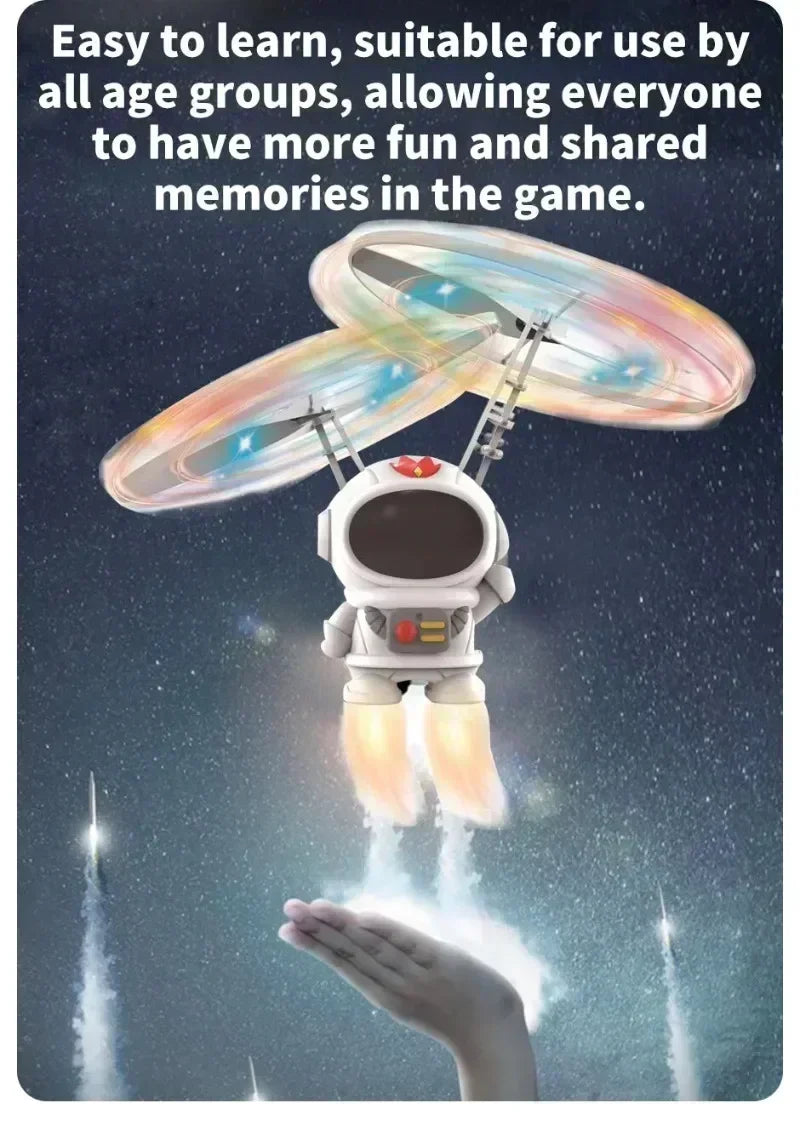 Creative Mini Astronaut Drone Cartoon Spaceman Flying Robot Toys with USB Charging Hand Control Helicopter Kids Gift