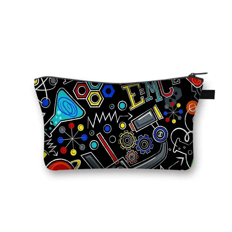 Periodic Table of Elements Print Cosmetic Case Science Chemistry Makeup Storage Pouch Beauty Bag Napkin Bag Lipstick Bag Gift