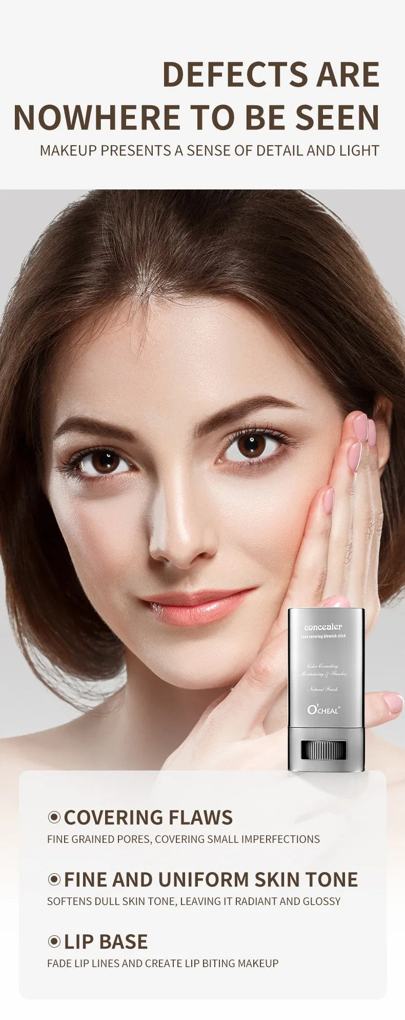 Matte Foundation Cream Stick Waterproof Lasting Oil-control Cover Acne Base Smooth Makeup Moisturize Brighten Concealer Lip Base