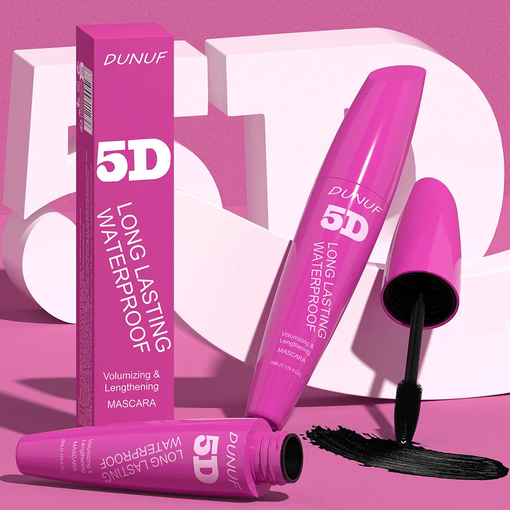 5D Waterproof Mascara Cream Thick Slender 24h Volumizing Lash Makeup Eyelash Curling Lengthening Lasting Eyelash Cream