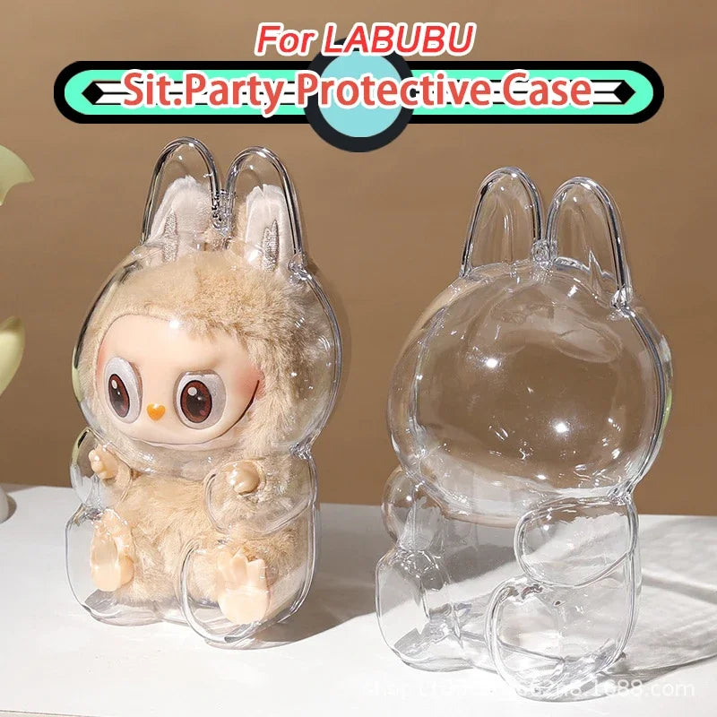 The Monsters Labubu Transparent Protective Case V1 and V2 Macaron Display Storage Organizer Box Labubus Accessories Gifts