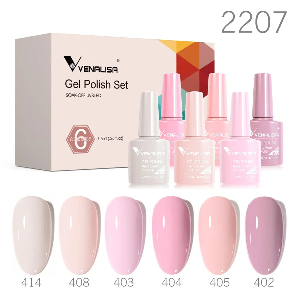 Venalisa Nail Gel Polish Fall Nails HEMA/TPO FREE Winter Christmas Color Kit Soak off UV LED Semi Permanent Nail Gel 6pcs Kit
