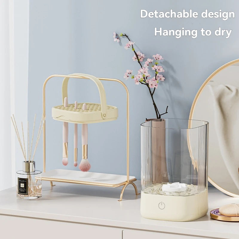 2025 New USB Electric Makeup Brush Cleaner Rechargeable Makeup Brushes Cleaning Tool Automatic Makeup Brush Cleaning Stand Devic