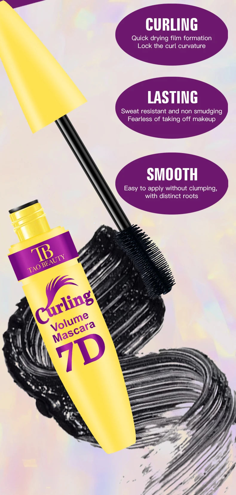 Black Waterproof Mascara for All Lengthening Makeup Products Eyelash Extension Curling Eye Lashes Mascara 7D Effect Eye Cosmetic