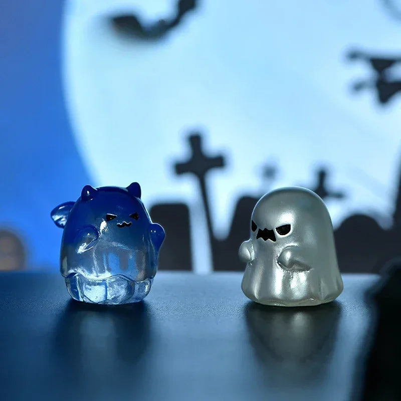 Mini Halloween Figurines Miniature Cute Halloween Ghost Pumpkin Fairy Miniatures Figurines Home Decoration DIY Resin Craft