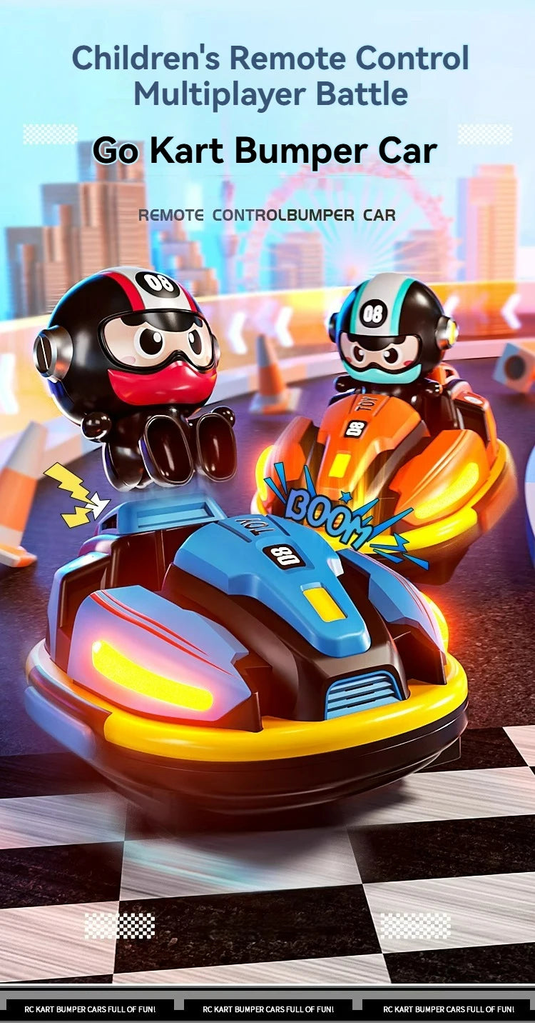 RC Football Sports Battle Bumper Car Toy for Kid Catapult Robot Karting Toy with Music Light RC Game for Boy Girl Family Battles