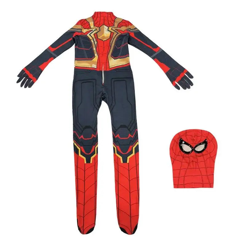 Superhero Spider Man Costume Jumpsuit Miles Spiderman Halloween Cosplay Costumes Bodysuit Head Cover Separation Party Set