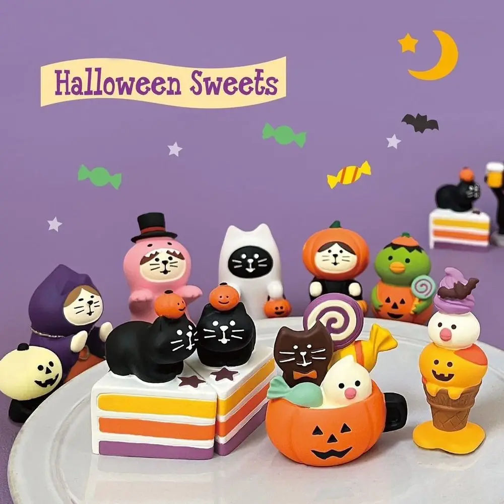 New Resin Halloween Ornaments Ghost Small Miniature Scene Props Craft Cute Desktop Decorations Home