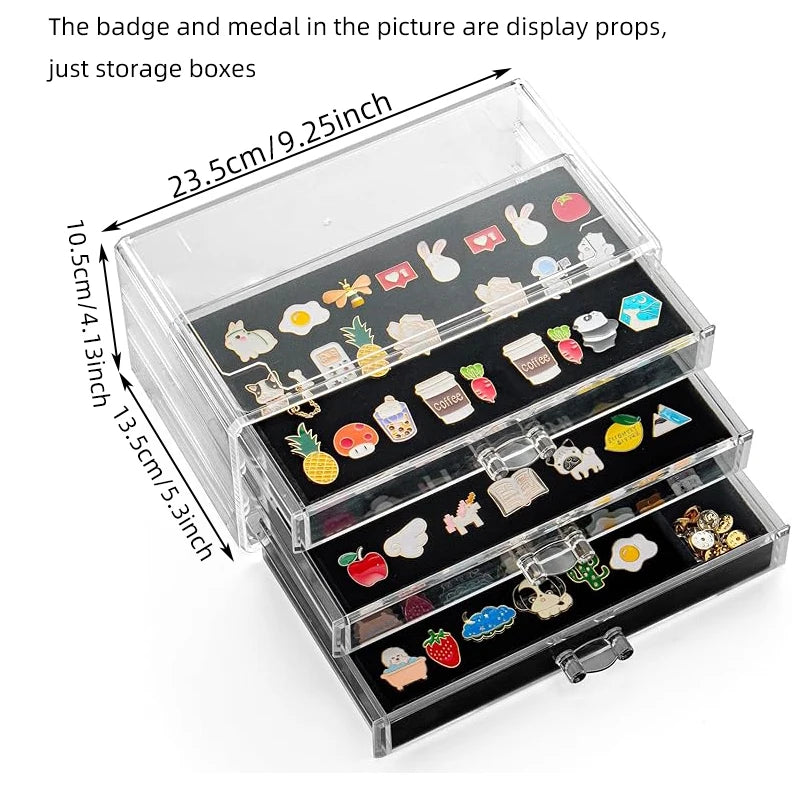 Pin Display Box, 3 Drawers