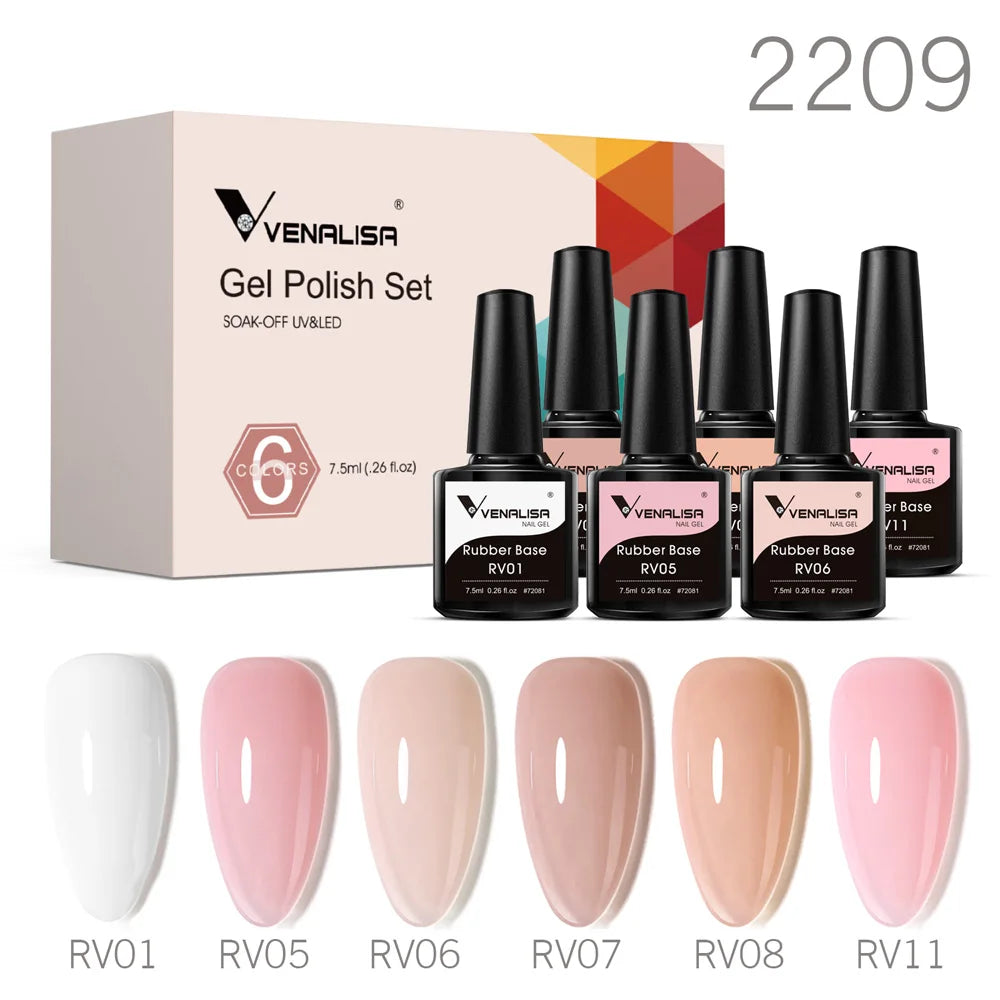 Venalisa Nail Gel Polish Fall Nails HEMA/TPO FREE Winter Christmas Color Kit Soak off UV LED Semi Permanent Nail Gel 6pcs Kit