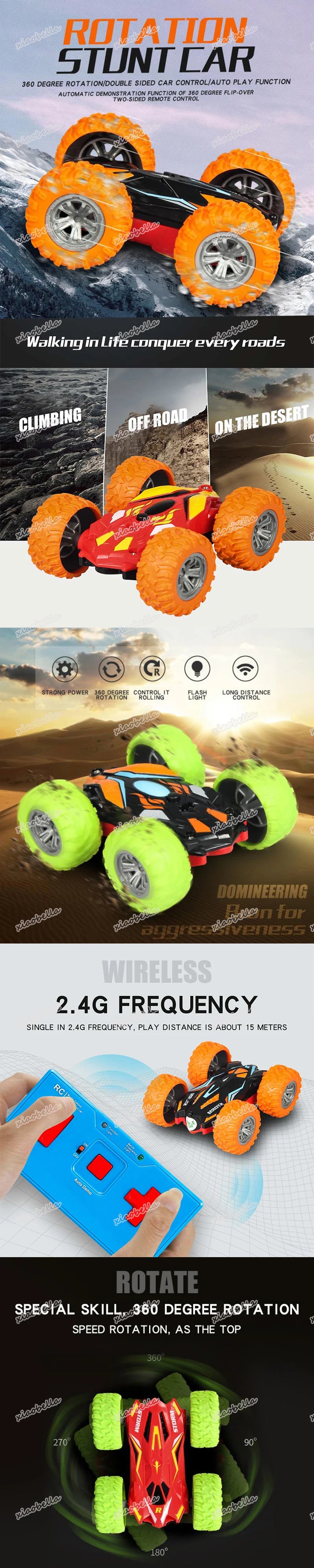 Double-side Roll 3D Flip Remote Control RC Car Robot Drift-Buggy Crawler Battery Operated Stunt Machine USB Radio Controlled Toy