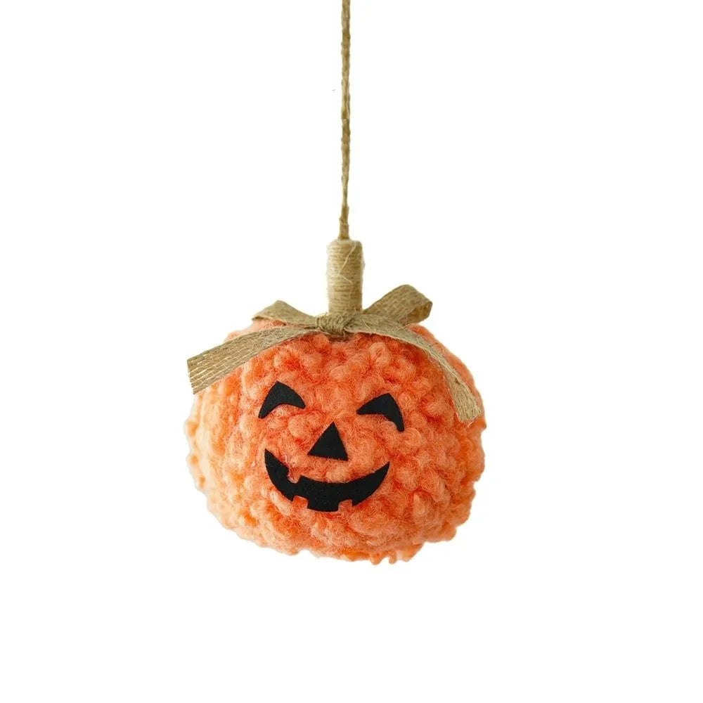 Funny Halloween Hanging Pendant Cute Soft Pumpkin Face Doll Ornament Flocking Fabric Pumpkin Halloween Decoration