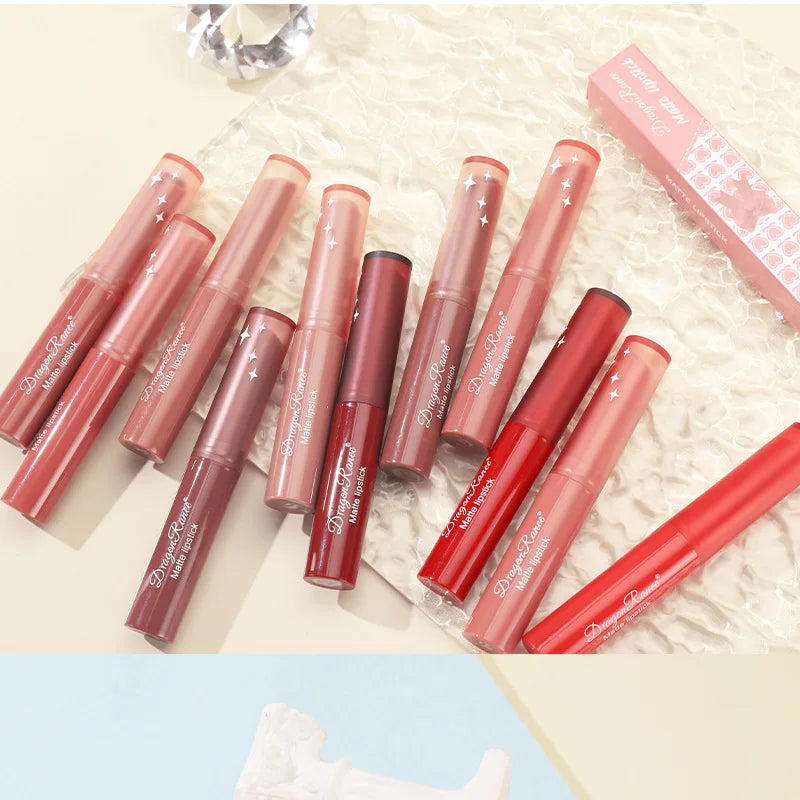 Nude Matte Lipstick Waterproof Nude Pink Lip Sticks Not Fading Sexy Red Velvet Lipsticks for Women Make Up Lasting Lip Cosmetics