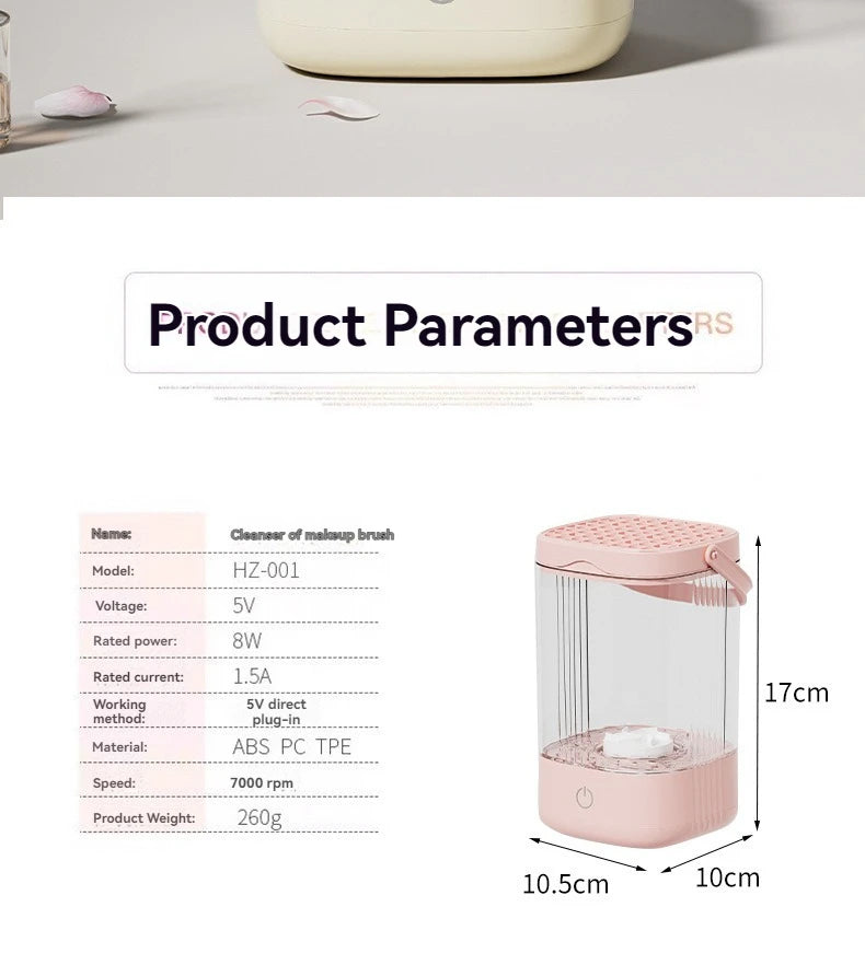 2025 New USB Electric Makeup Brush Cleaner Rechargeable Makeup Brushes Cleaning Tool Automatic Makeup Brush Cleaning Stand Devic